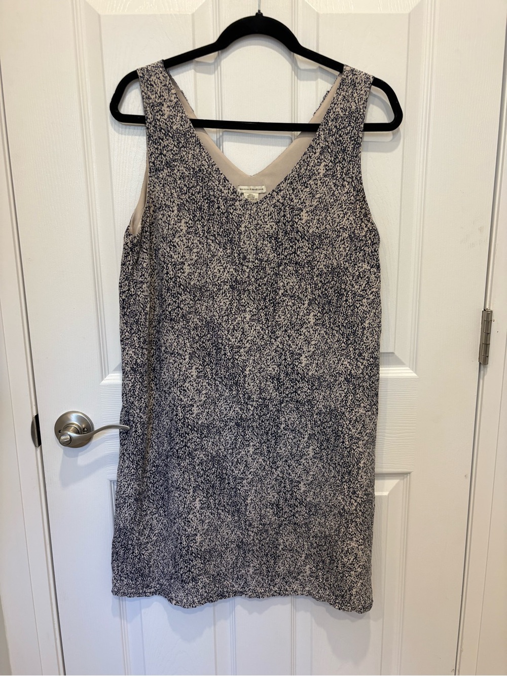 mercer & madison Light Gray and Navy Printed Dress #1054
